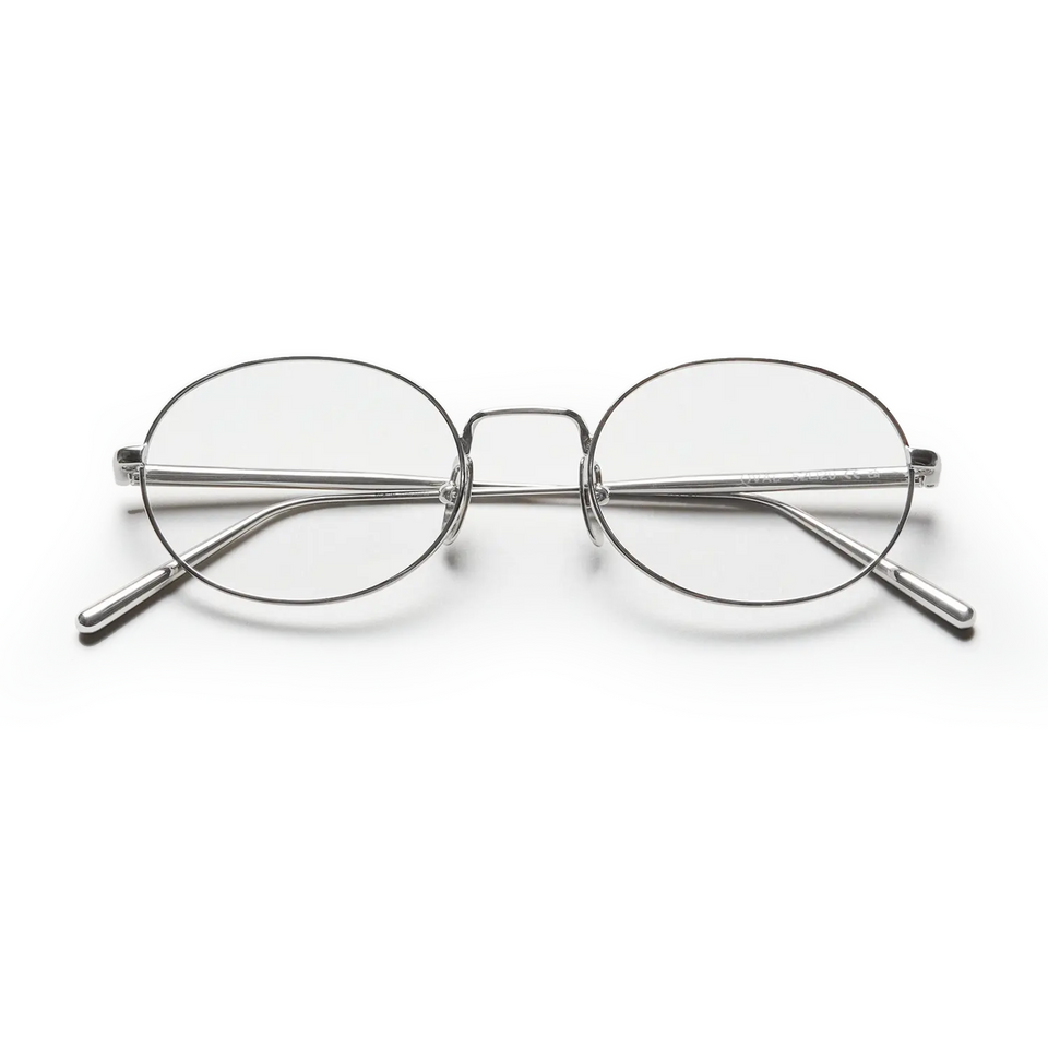 Oval Steel Optical / Silver & Clear Lens