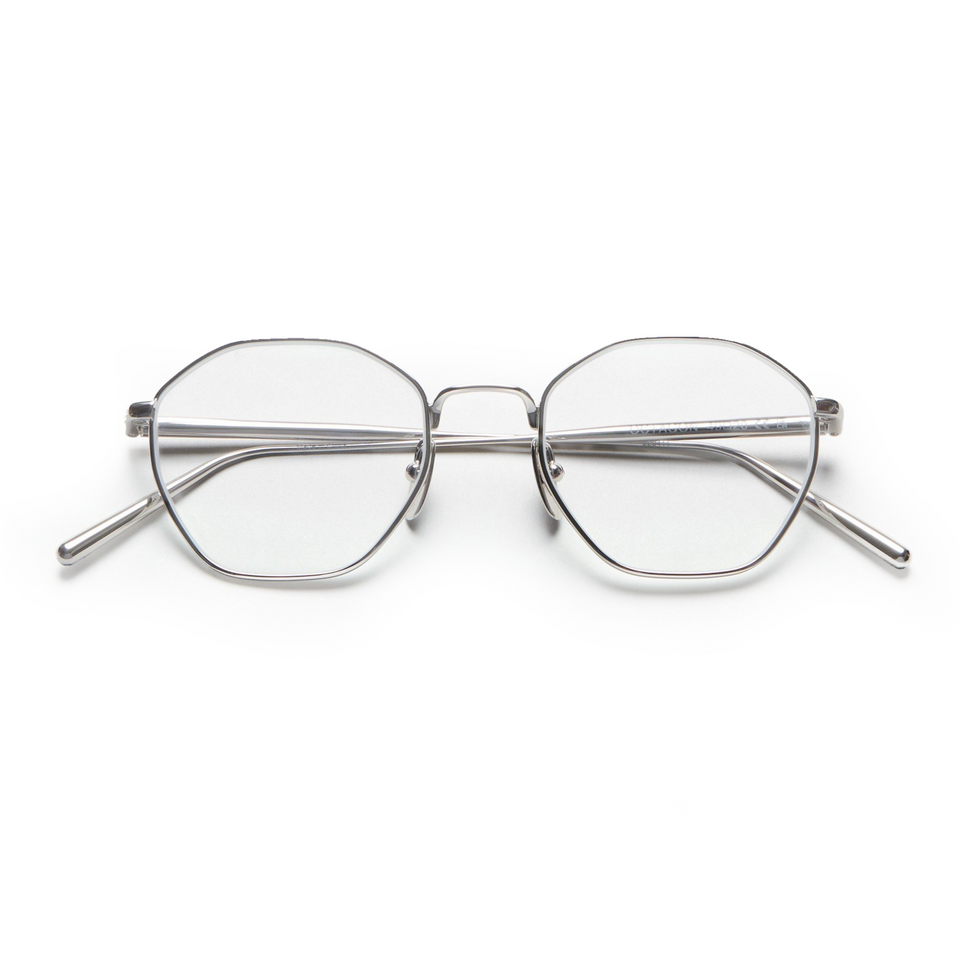 Octagon Steel Optical / Silver & Clear Lens
