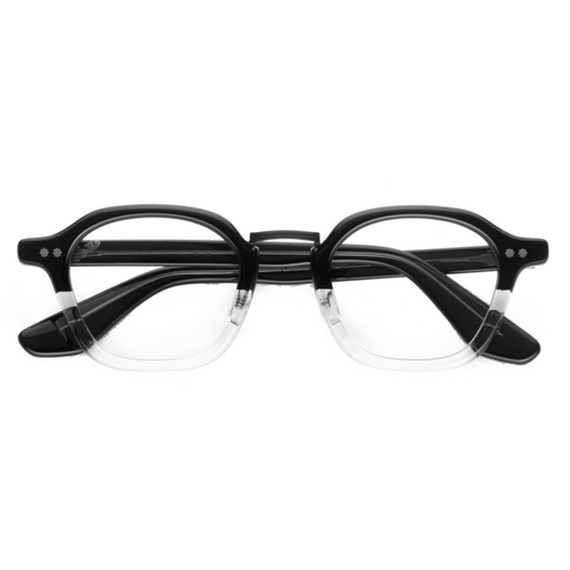 Iris Optical / Black Crystal Acetate & Clear Lens