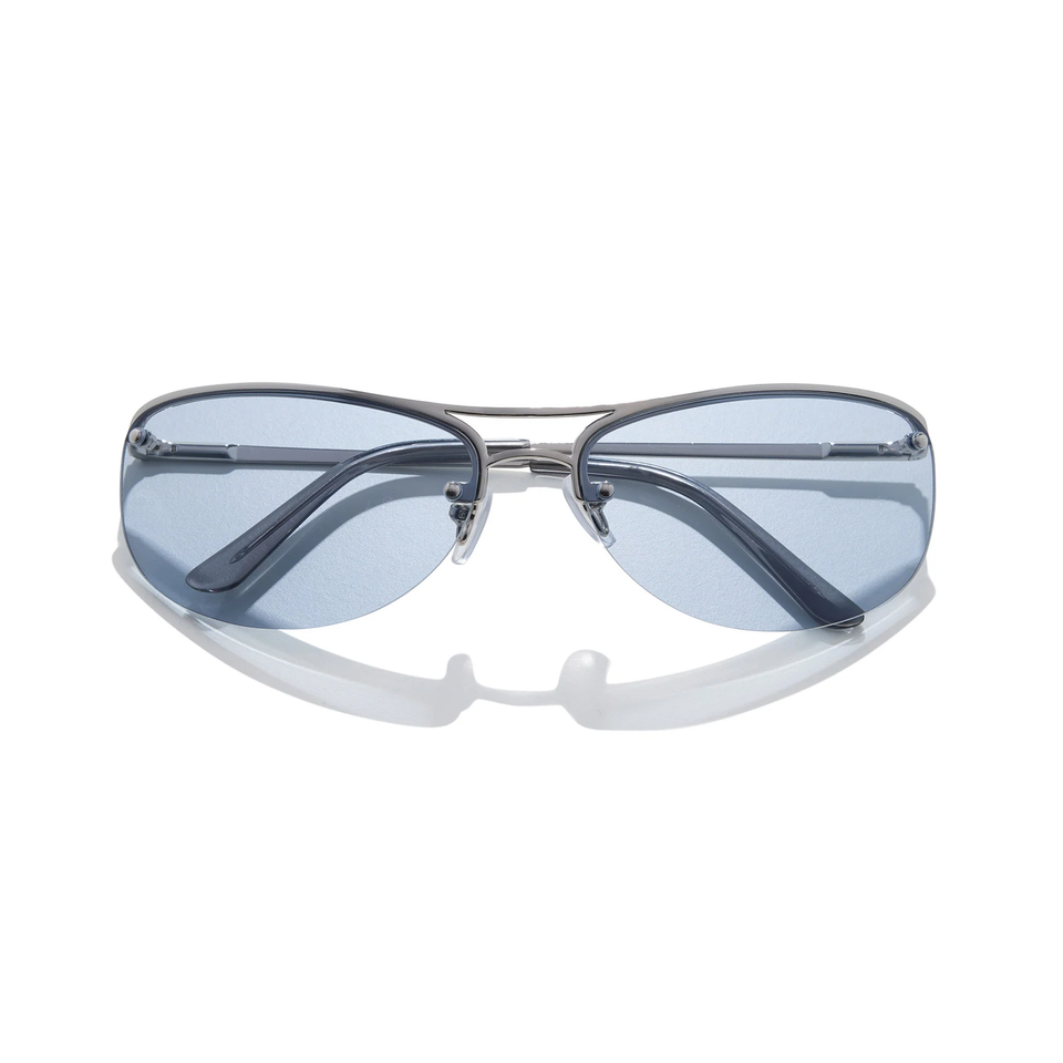 Slim / Polished Silver & Periwinkle Lens